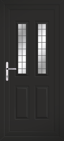 Black Cannich Two Box Lead Upvc Back Door