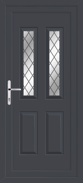 Anthracite Grey Cannich Two Diamond Lead Upvc Back Door