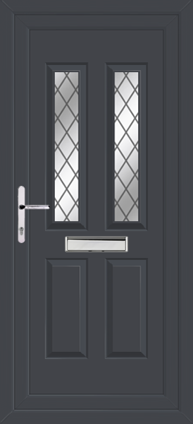 Anthracite Grey Cannich Two Diamond Lead Upvc Door