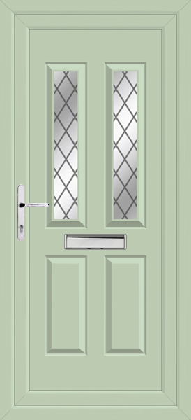Chartwell Green Cannich Two Diamond Lead Upvc Door