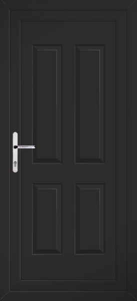 Black Cannich Solid Upvc Back Door