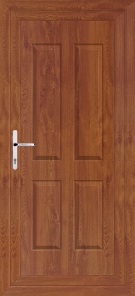 Golden Oak Cannich Solid Upvc Back Door