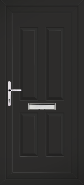 Black Cannich Solid Upvc Door