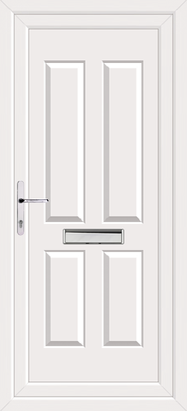 White Cannich Solid Upvc Door