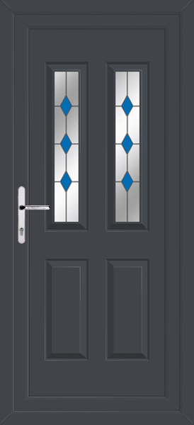 Anthracite Grey Cannich Two Blue Diamond Upvc Back Door