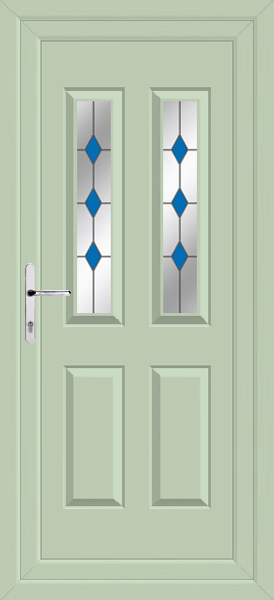 Chartwell Green Cannich Two Blue Diamond Upvc Back Door
