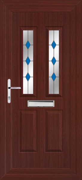 Rosewood Cannich Two Blue Diamond Upvc Front Door