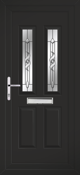 Black Cannich Two Crystalline Upvc Front Door