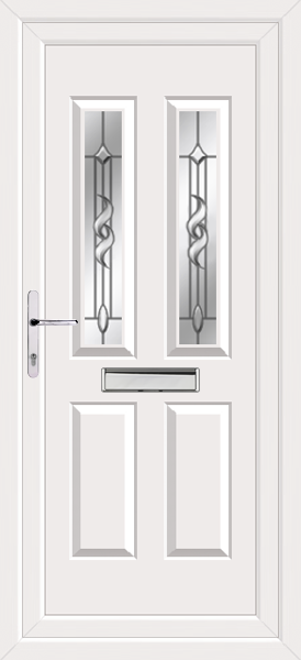 White Cannich Two Crystalline Upvc Front Door
