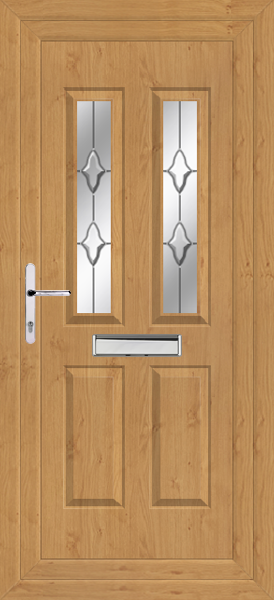 Irish Oak Cannich Two Quartz Upvc Front Door