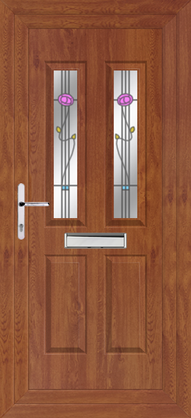 Golden Oak Cannich Two Ronay Upvc Front Door