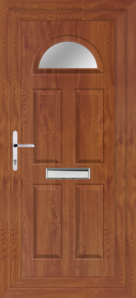 Golden Oak Carron One Clear/Pattern Upvc Door