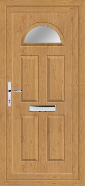 Irish Oak Carron One Clear/Pattern Upvc Door