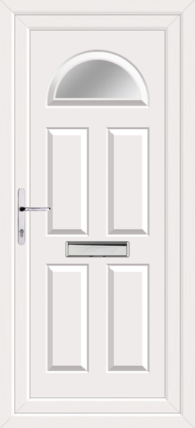 White Carron One Clear/Pattern Upvc Door