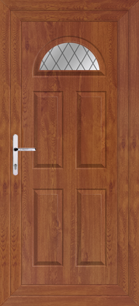Golden Oak Carron One Diamond Lead Upvc Back Door