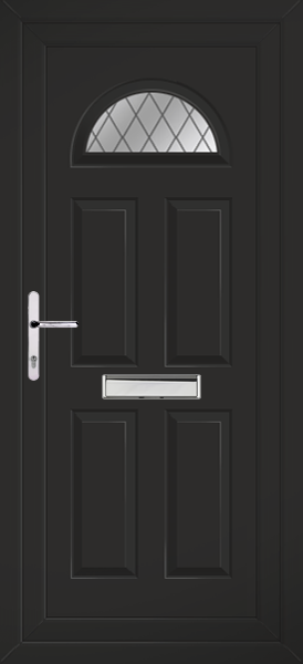 Black Carron One Diamond Lead Upvc Door