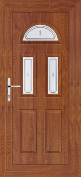 Golden Oak Carron Three Alva Upvc Back door