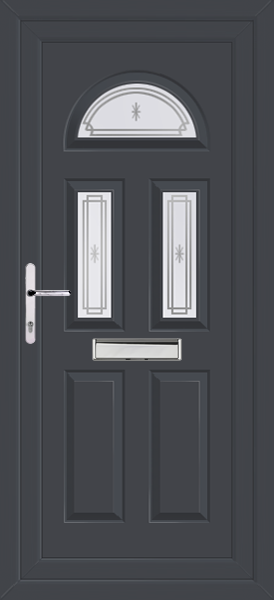 Anthracite Grey Carron Three Alva Upvc front door
