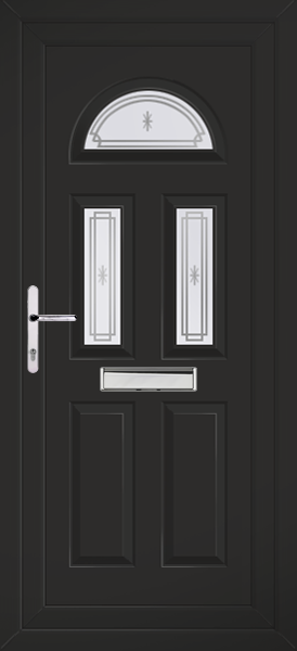 Black Carron Three Alva Upvc front door