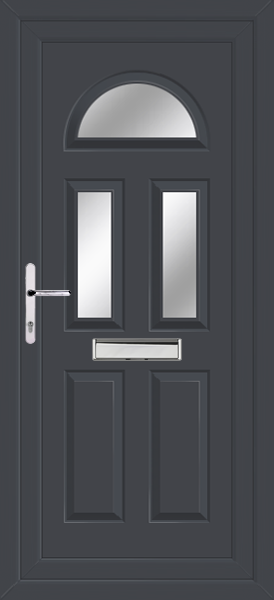 Anthracite Grey Carron Three Clear/Pattern Upvc Door
