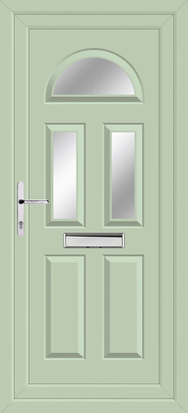 Chartwell Green Carron Three Clear/Pattern Upvc Door