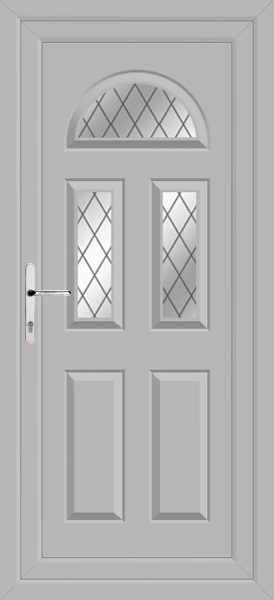 Agate Grey Carron Three Diamond Lead Upvc Door