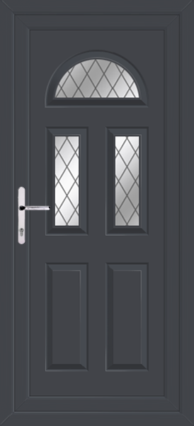 Anthracite Grey Carron Three Diamond Lead Upvc Door