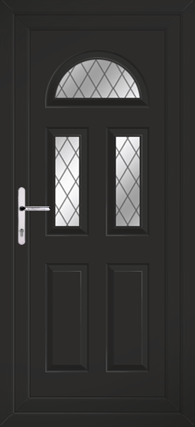 Black Carron Three Diamond Lead Upvc Door