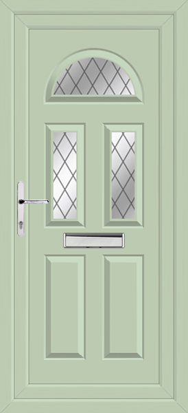 Chartwell Green Carron Three Diamond Lead Upvc Door