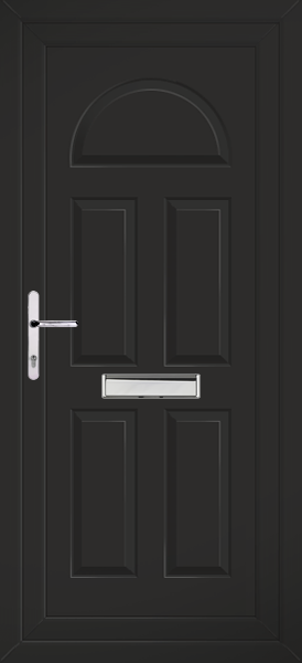 Black Carron Solid Upvc Door