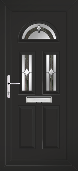 Black Carron Three Ag-ate Upvc Front Door
