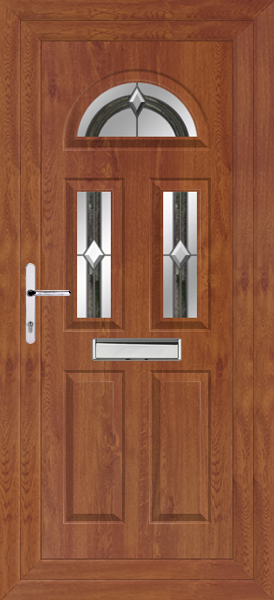 Golden Oak Carron Three Ag-ate Upvc Front Door