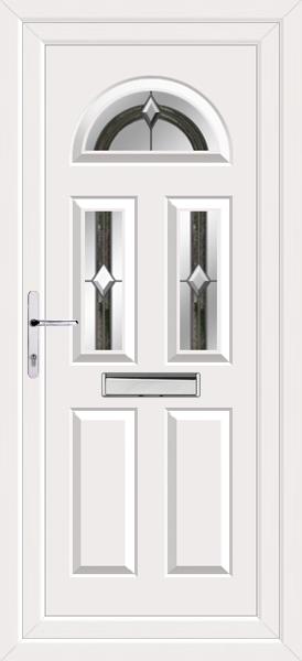 White Carron Three Ag-ate Upvc Front Door