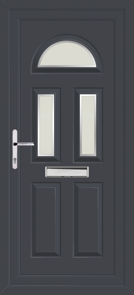 Anthracite Grey Carron Three Naples uPVC Front Door