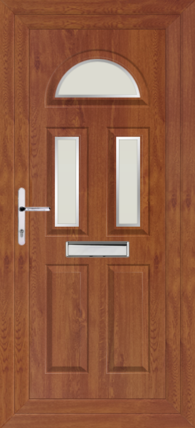 Golden Oak Carron Three Naples uPVC Front Door