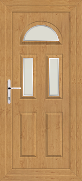 Irish Oak Carron Three Naples uPVC Back Door