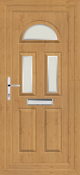 Irish Oak Carron Three Naples uPVC Front Door