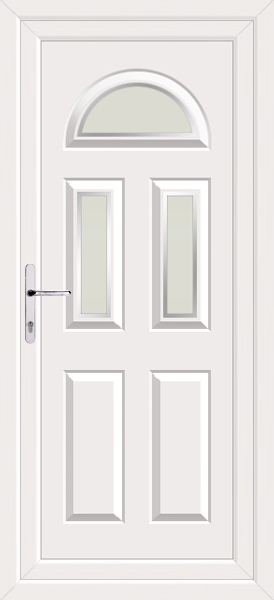 White Carron Three Naples uPVC Back Door