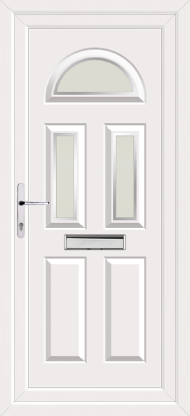 White Carron Three Naples uPVC Front Door