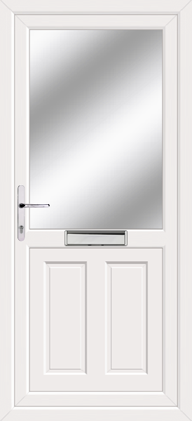 White Dundee Clear/Pattern Upvc Front Door