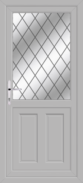 Agate Grey Dundee Diamond Lead Back Pvc Door