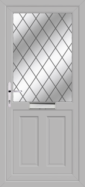 Agate Grey Dundee Diamond Lead Upvc Front Door