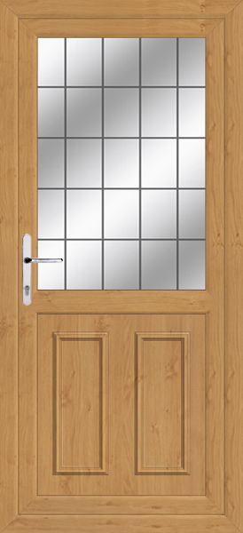Irish Oak Square Glass upvc Edinburgh Back Door