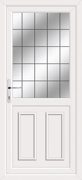 White Square Glass upvc Edinburgh Back Door