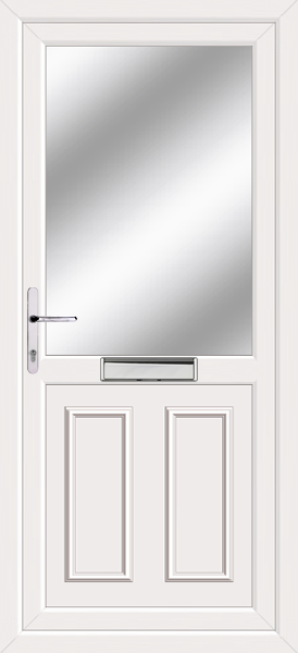 White Edinburgh Clear/Pattern Upvc Front Door