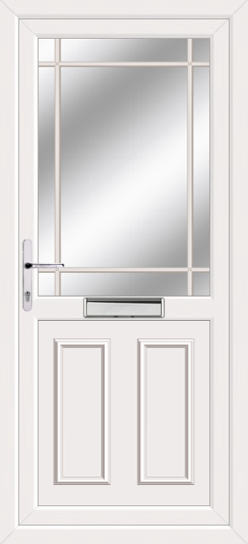 White Edinburgh Edwardian Bar Upvc Front Door