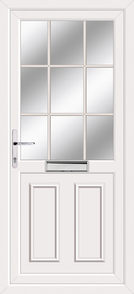 White Edinburgh Georgian Bar Upvc Front Door