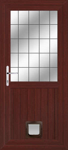 Rosewood Fife Lead Pvcu Door with Catflap