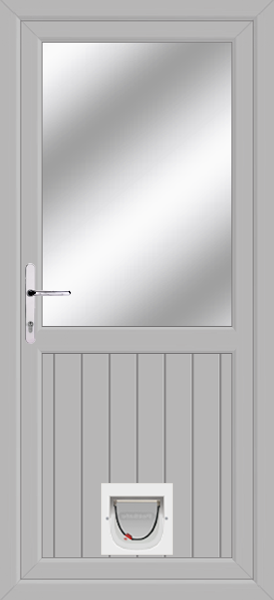 Agate Grey Fife Clear/Pattern Upvc Door with catflap