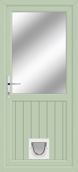 Chartwell Green Fife Clear/Pattern Upvc Door with catflap